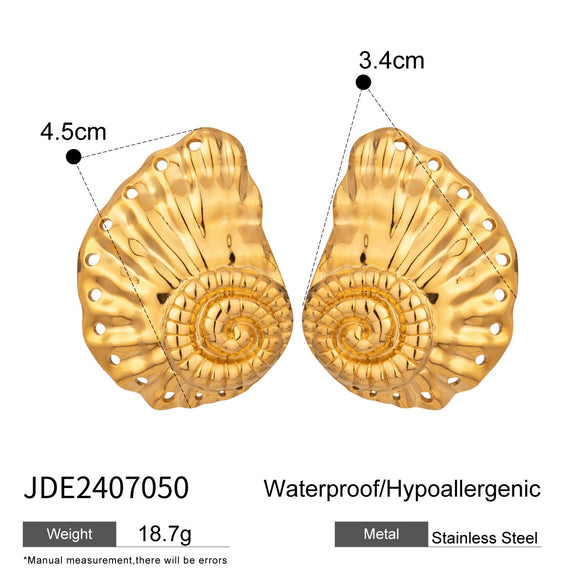 Wholesale Stainless Steel Starfish Earrings With Geometric Design And Electroplating Treatment For Women
