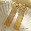 Wholesale Stainless Steel Starfish Tassel Earrings Vacuum Electroplated For Women