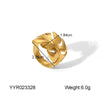 Wholesale Stainless Steel Striped Open Ring With Geometric Design And Electroplating For Unisex Light Luxury Style