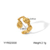 Wholesale Stainless Steel Striped Open Ring With Geometric Design And Electroplating For Unisex Light Luxury Style