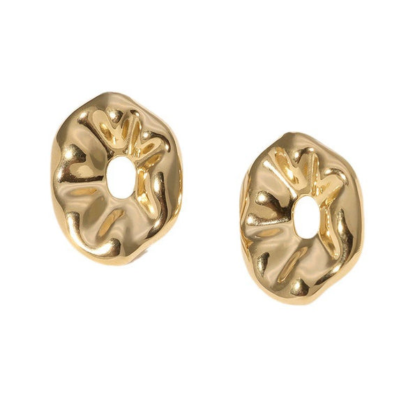 Wholesale Stainless Steel Stud Earrings Geometric Style Electroplated For Women