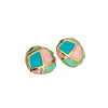 Wholesale Stainless Steel Stud Earrings Light Luxury Color Stitching Geometric Electroplated For Women