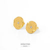 Wholesale Stainless Steel Stud Earrings With Sunflower Geometric Pattern And Electroplating Treatment For Women