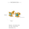 Wholesale Stainless Steel Stud Earrings With Sunflower Geometric Pattern And Electroplating Treatment For Women