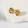 Wholesale Stainless Steel Stud Earrings With Sunflower Geometric Pattern And Electroplating Treatment For Women