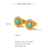 Wholesale Stainless Steel Stud Earrings With Sunflower Geometric Pattern And Electroplating Treatment For Women
