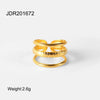 Wholesale Stainless Steel Style Irregular Opening Ring With Geometric Design And Electroplating Treatment For Women
