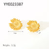 Wholesale Stainless Steel Sunflower Earrings 18K Gold Plated With Vacuum Real Gold Electroplating In Pvd Furnace For Women