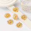 Wholesale Stainless Steel Sunflower Pendant Fashion Necklace And Earrings Accessories With 18K Gold Plated Electroplating