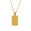 Wholesale Stainless Steel Sweater Chain Necklace With Square Pendant And Letter Pattern Vacuum Plated
