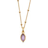 Wholesale Stainless Steel Sweet Geometric Drop Shape Pendant Necklace With Exquisite Zircon And Regular Chain Plated With 18K True Gold