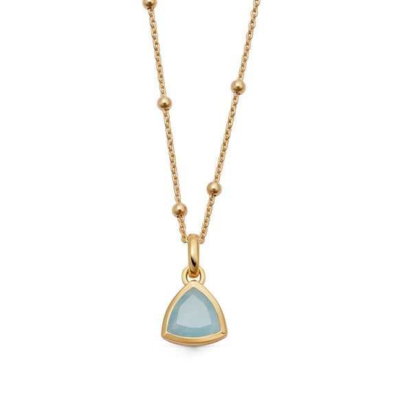 Wholesale Stainless Steel Sweet Geometric Drop Shape Pendant Necklace With Exquisite Zircon And Regular Chain Plated With 18K True Gold