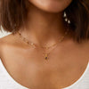 Wholesale Stainless Steel Sweet Geometric Drop Shape Pendant Necklace With Exquisite Zircon And Regular Chain Plated With 18K True Gold