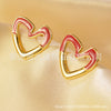 Wholesale Stainless Steel Sweet Heart Shape Stamping Earrings For Women