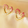 Wholesale Stainless Steel Sweet Heart Shape Stamping Earrings For Women