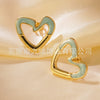 Wholesale Stainless Steel Sweet Heart Shape Stamping Earrings For Women