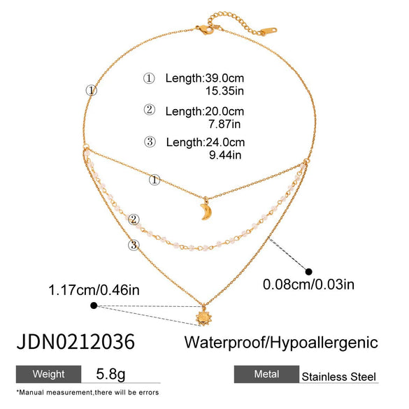 Wholesale Stainless Steel Tassel Clavicle Chain Necklace With Star Moon Design And Electroplating For Women