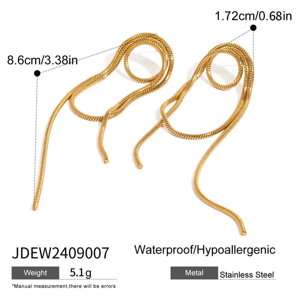 Wholesale Stainless Steel Tassel Earrings With Geometric Design And Electroplating For Women
