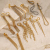 Wholesale Stainless Steel Tassel Earrings With Geometric Design And Electroplating For Women