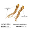 Wholesale Stainless Steel Tassel Earrings With Geometric Design And Electroplating For Women