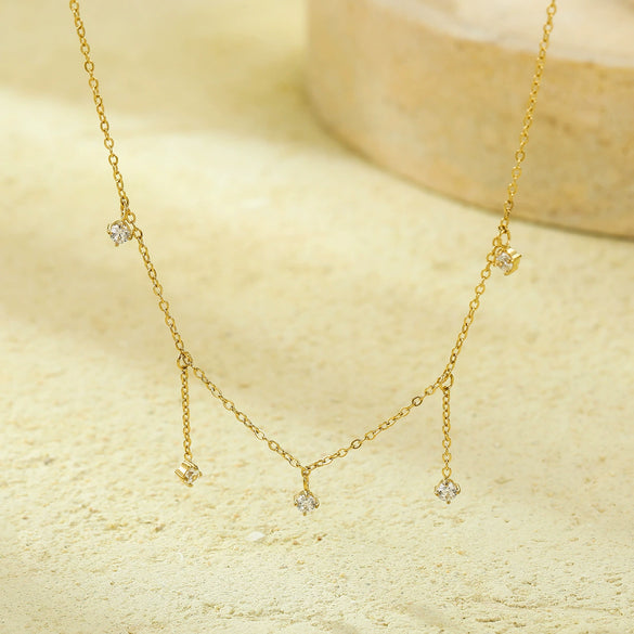 Wholesale Stainless Steel Tassel Pendant Clavicle Necklace Jewelry With Electroplating