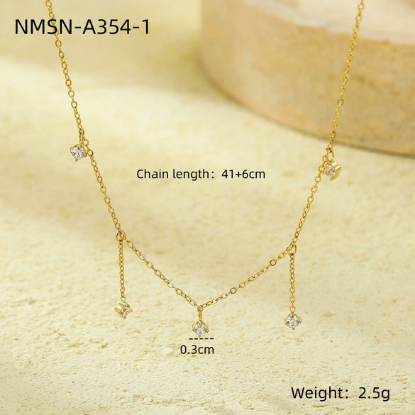 Wholesale Stainless Steel Tassel Pendant Clavicle Necklace Jewelry With Electroplating