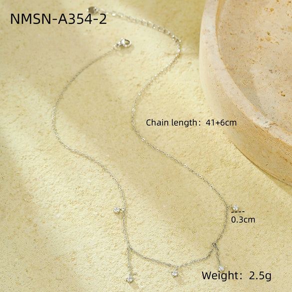 Wholesale Stainless Steel Tassel Pendant Clavicle Necklace Jewelry With Electroplating
