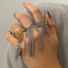 Wholesale Stainless Steel Tassel Ring With Geometric Design And 18K Gold Plated Electroplating For Women