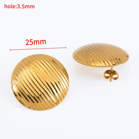 Wholesale Stainless Steel Titanium Steel Earrings With Conch Love Pattern Electroplating For Female Light Luxury Fashion Style