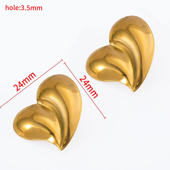 Wholesale Stainless Steel Titanium Steel Earrings With Conch Love Pattern Electroplating For Female Light Luxury Fashion Style