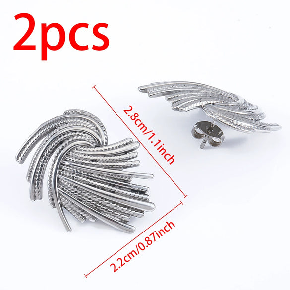 Wholesale Stainless Steel Titanium Steel Earrings With Conch Love Pattern Electroplating For Female Light Luxury Fashion Style