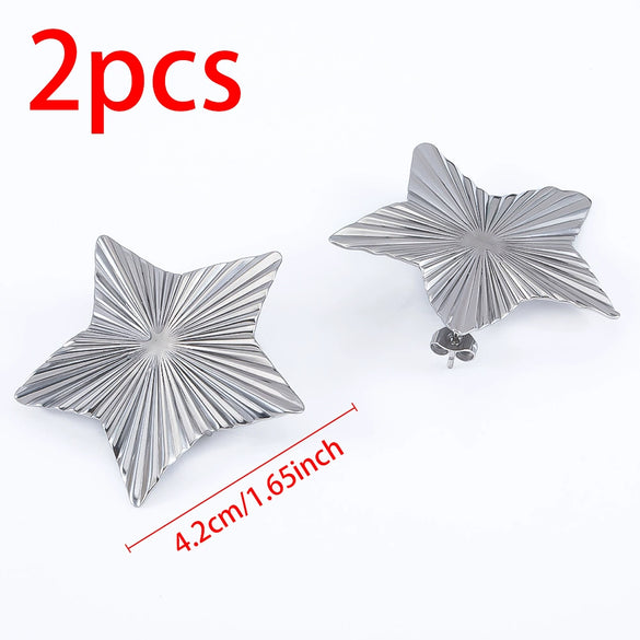 Wholesale Stainless Steel Titanium Steel Earrings With Conch Love Pattern Electroplating For Female Light Luxury Fashion Style