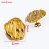 Wholesale Stainless Steel Titanium Steel Earrings With Conch Love Pattern Electroplating For Female Light Luxury Fashion Style