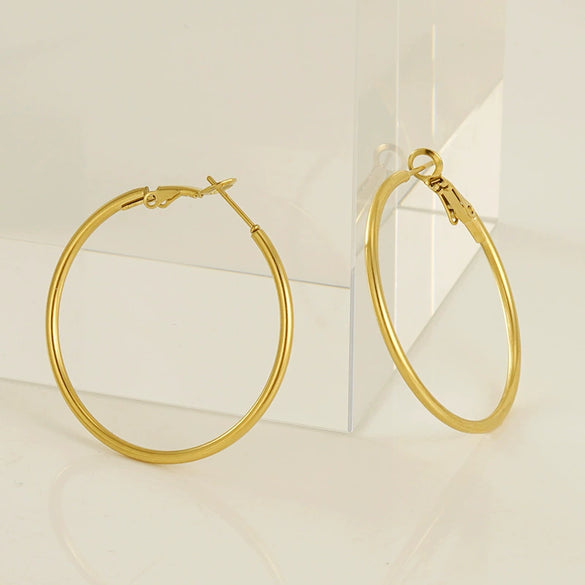 Wholesale 316L Stainless Steel Titanium Steel Geometric Earrings 18K Gold Plated Electroplated For Women Trendy Classic Fashion Allmatch Design