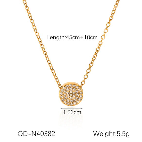 Wholesale Stainless Steel Titanium Steel Necklace With Diamond Set Water Drop Fourleaf Clover Fivepointed Star Pendant Minimalist Style