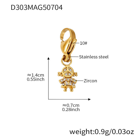 Wholesale Stainless Steel Tree Of Life Zircon Inlaid Geometric Pattern Diy Multiaccessory Bracelet 18K Real Gold Plated For Women