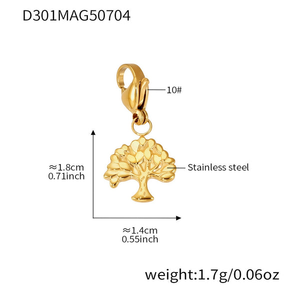 Wholesale Stainless Steel Tree Of Life Zircon Inlaid Geometric Pattern Diy Multiaccessory Bracelet 18K Real Gold Plated For Women