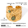 Wholesale Stainless Steel Turquoise Natural Stone Ring With Electroplating For Women High End Niche Style Geometric Design
