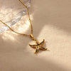 Wholesale Stainless Steel Turtle Pendant Necklace With Cross Chain And Electroplating Processing