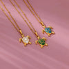 Wholesale Stainless Steel Turtle Pendant Necklace With Cross Chain And Electroplating Processing