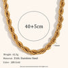 Wholesale Stainless Steel Twist Chain Necklace And Stackable Bracelet Set For Women 18K Gold Electroplated With Geometric Design