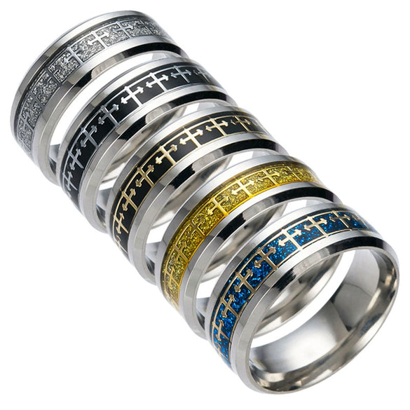 Wholesale Stainless Steel U Shape Dripping Oil Retro Hand Jewelry Ring