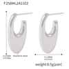 Wholesale Stainless Steel U Shaped Earrings With Fine Polishing And Pvd Electroplating Geometric Pattern For Women