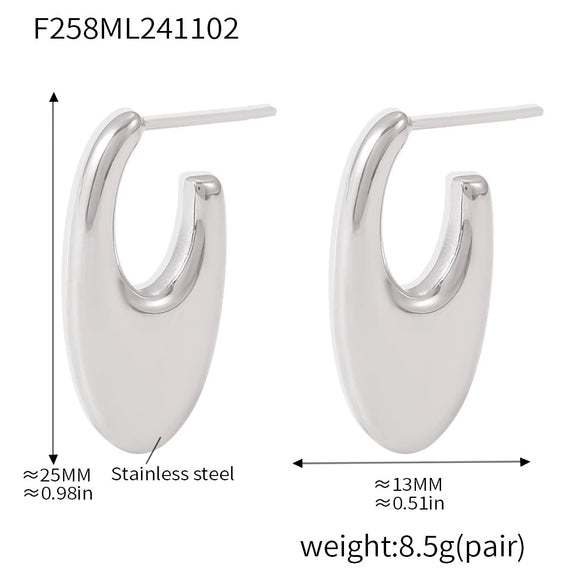 Wholesale Stainless Steel U Shaped Earrings With Fine Polishing And Pvd Electroplating Geometric Pattern For Women