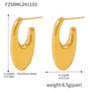 Wholesale Stainless Steel U Shaped Earrings With Fine Polishing And Pvd Electroplating Geometric Pattern For Women