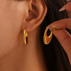 Wholesale Stainless Steel U Shaped Earrings With Fine Polishing And Pvd Electroplating Geometric Pattern For Women