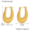 Wholesale Stainless Steel U Shaped Geometric Earrings Electroplated With Golden Color For Women
