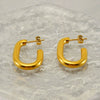 Wholesale Stainless Steel U Shaped Geometric Fashion Women's Earrings With Electroplating