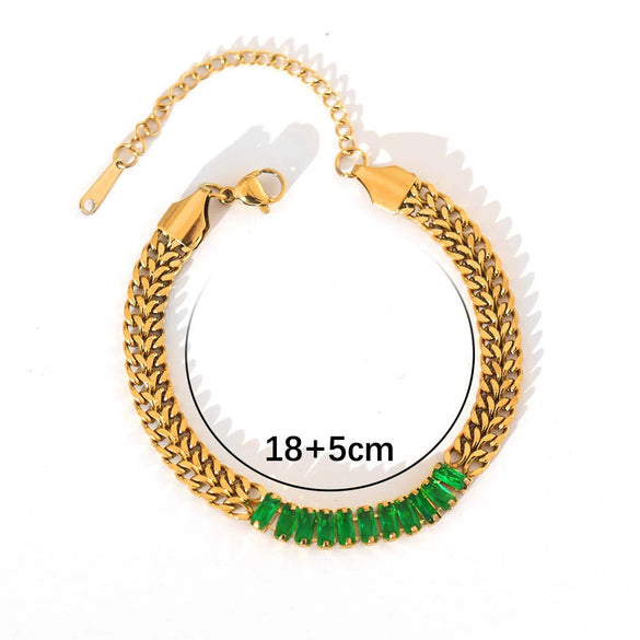 Wholesale Stainless Steel U Shaped Simple Style Electroplated Mesh Chain Bracelet Unisex Inlaid Zircon