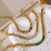 Wholesale Stainless Steel U Shaped Simple Style Electroplated Mesh Chain Bracelet Unisex Inlaid Zircon